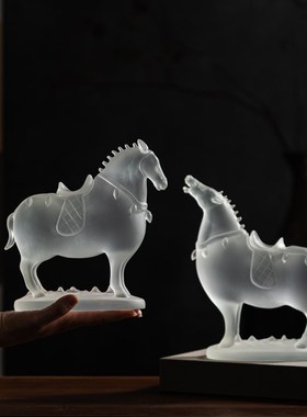 新中式招财唐马到成功摆件样板间酒店客厅电视柜酒柜高级感装饰品