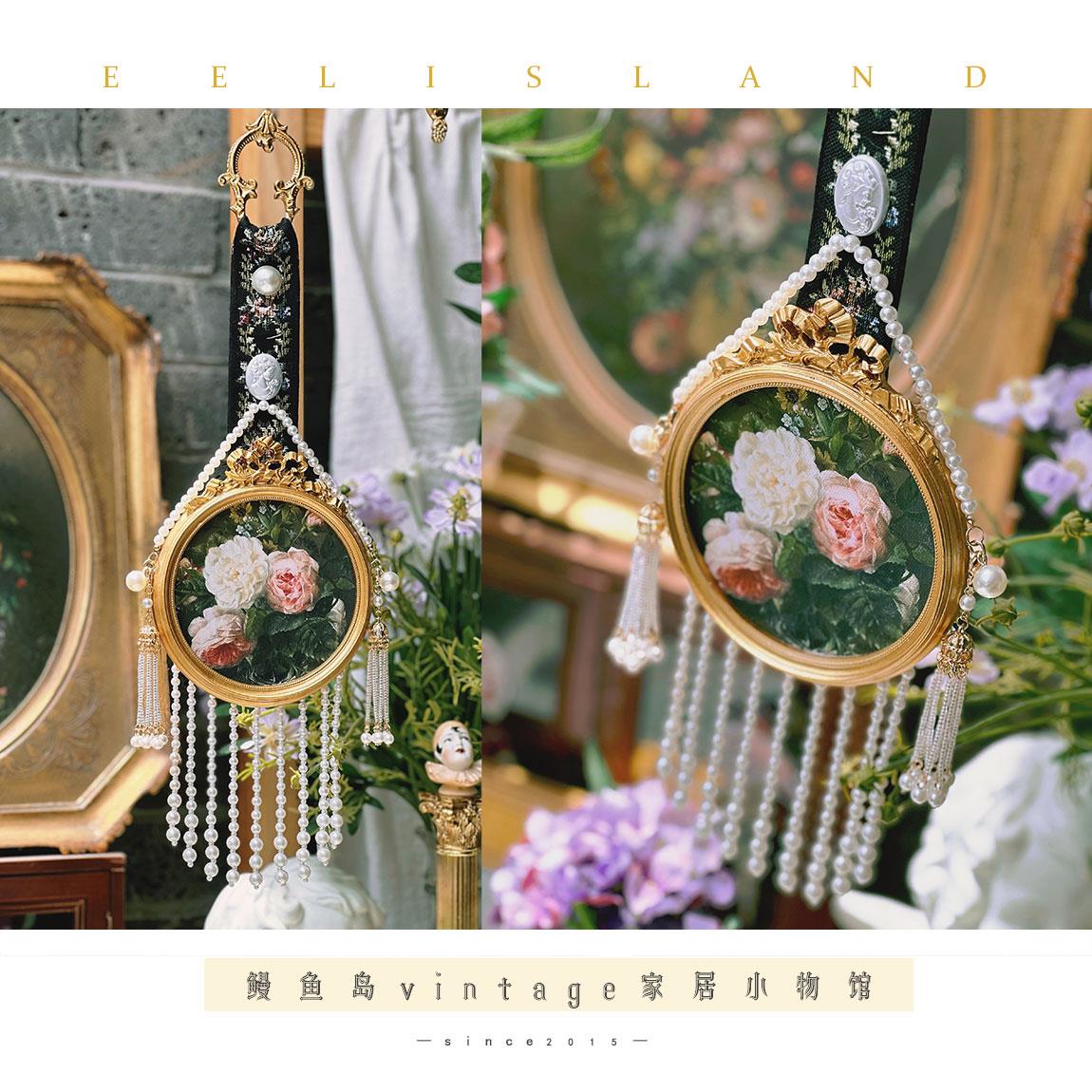 中古珍珠鎏金蝴蝶结装饰挂件黄铜挂扣复古装饰画沙发挂画拼墙画