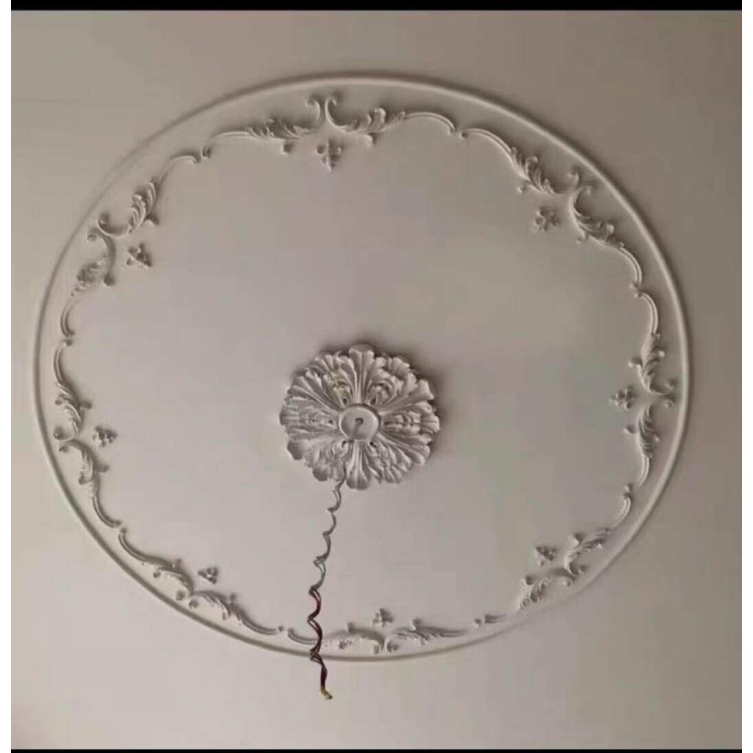 石膏法式灯盘拼花组合复古装饰造型花灯圆盘浮雕圆形欧式悬吊式天