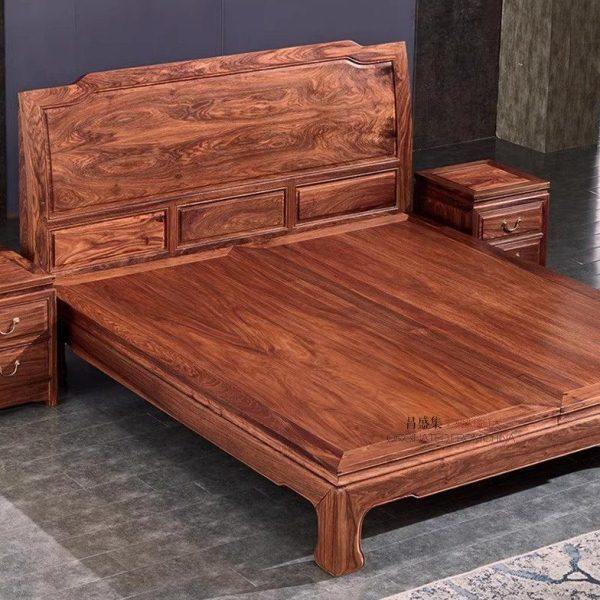 昌盛集刺猬紫檀红木床1.8米实木双人大床新中式婚床简约卧室家具,住宅家具,红木床,淘宝优惠券,粉丝福利购,淘宝优惠卷