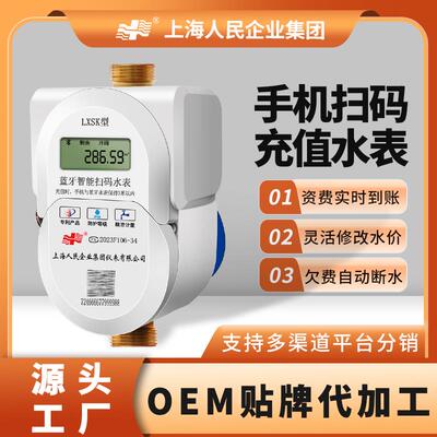 上海人民包租婆手机扫码充值预付费水表蓝牙智能电表出租房家用