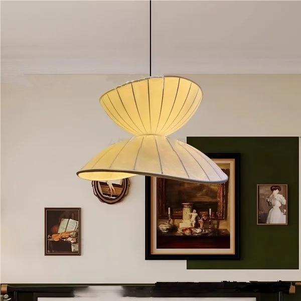 中古法式客厅覆古设计师卧室饭厅氛围吧台吊灯 侘寂风蚕丝吊灯