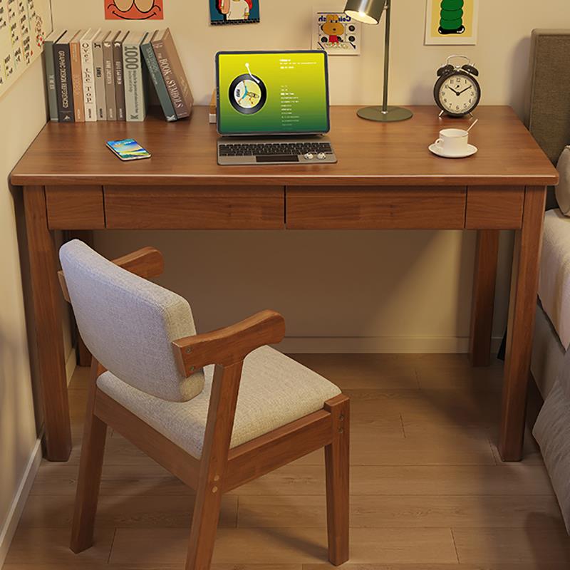 全实木窄书桌小户型40/45cm宽办公电脑桌卧室家用学生学习写字桌
