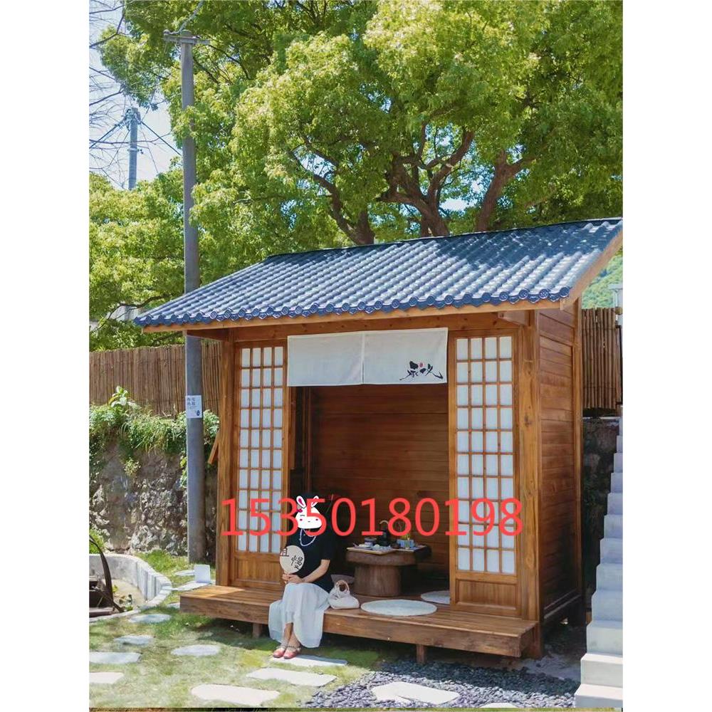 防腐木网红木屋别墅庭院造景日式亭农家院子户外定制茅草屋小房子