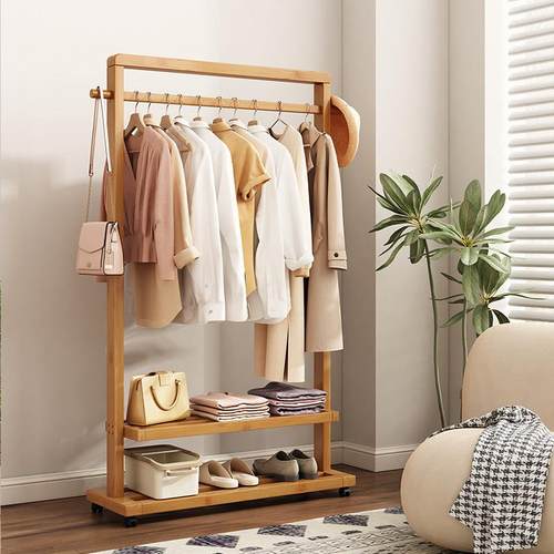 衣帽架卧室落地家用挂衣架简易晾衣架室内单杆简约轻奢移动置衣架