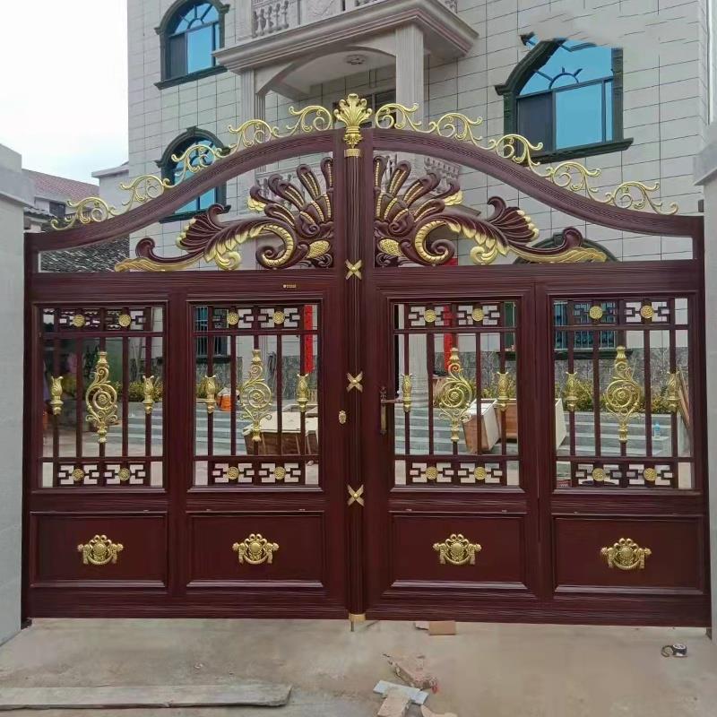 铝艺庭院门小门单开 门铝艺大门花园入户门豪华别墅门铝合金院子