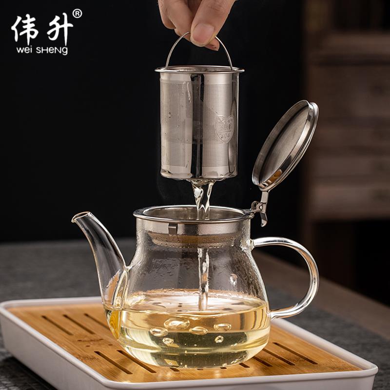 玻璃泡茶壶耐高温家用办工室茶水分离过滤冲茶器花茶壶泡茶具套装