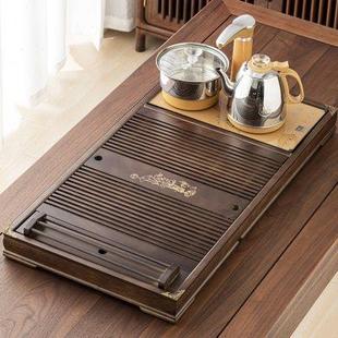 实木茶盘中式 家用不带茶具烧水壶四合一体全自动电磁炉茶几台 包邮