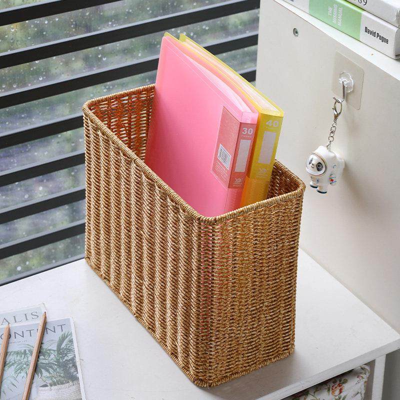 塑料藤编办公室文件置物盒高款缝隙收纳盒雨伞沥水篮客厅整理篮框,收纳整理,收纳筐,淘宝优惠券,粉丝福利购,淘宝优惠卷