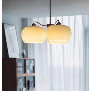 现代简约客厅卧室五头玻璃吊灯北欧风格 餐厅吧台柿子包豪斯吊灯