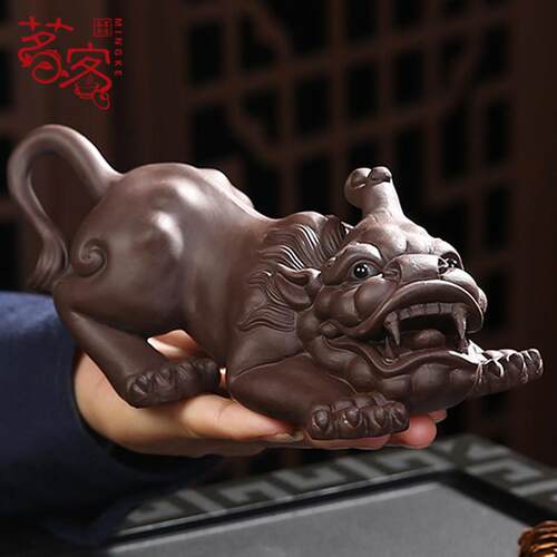 茗客貔貅茶宠紫砂可养招财茶具茶桌茶虫摆件茶玩茶道茶台装饰