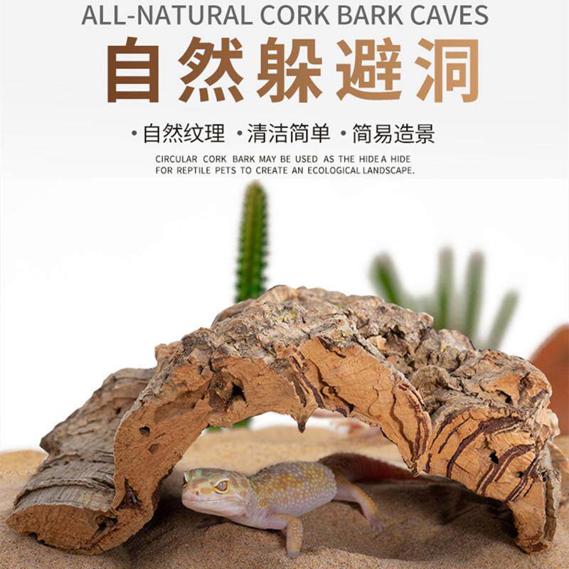 葡萄牙天然软木片爬宠蜥蜴树皮躲避洞穴橡木天然树洞爬箱造景