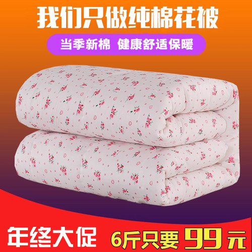 纯棉花被子纯棉花冬被加厚保暖