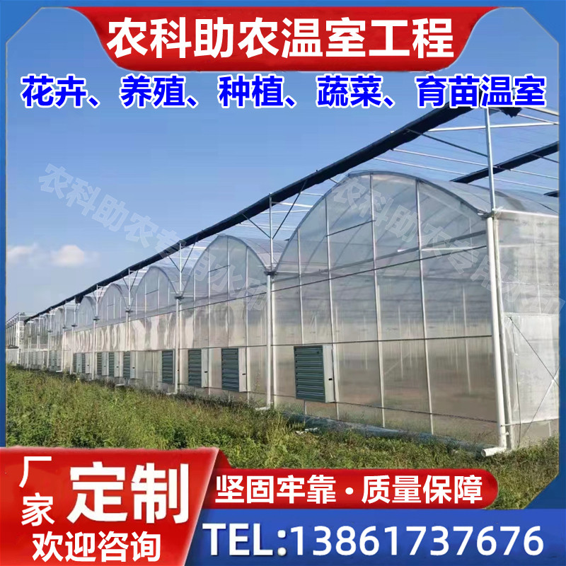 连栋大棚花卉薄膜大棚温室连体骨架棚蔬菜大棚养殖钢管外遮阳定制