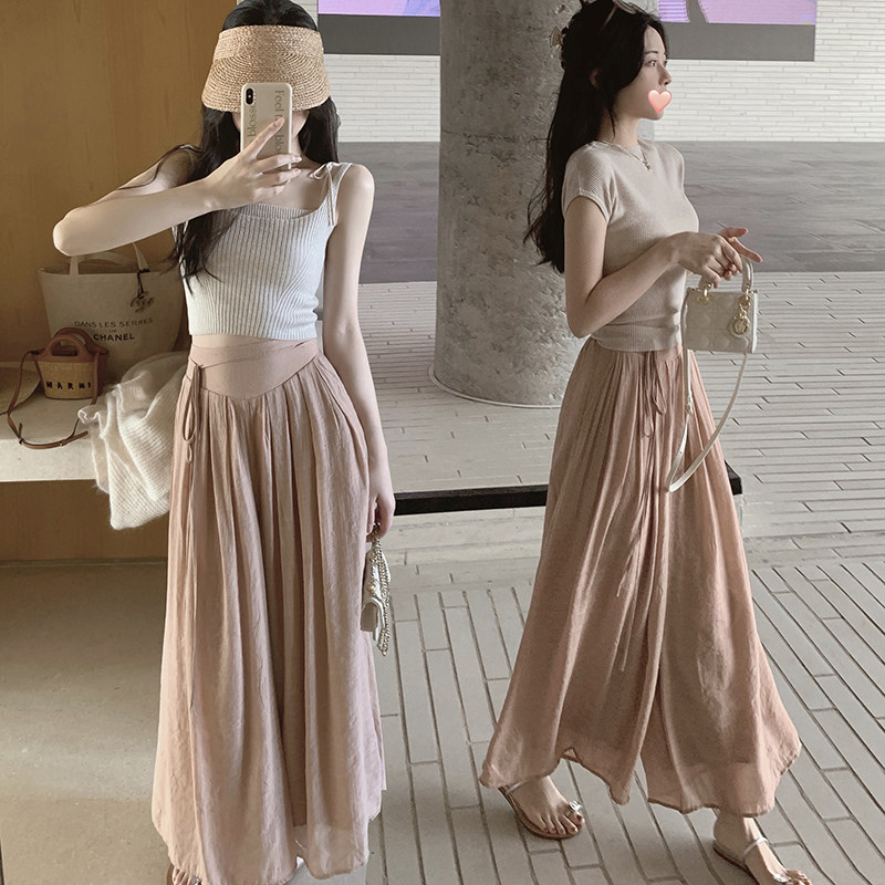 孕妇裤裙2023夏季薄款宽松百褶雪纺棉麻冰丝飘飘孕妇阔腿裤九分裤,孕妇装/孕产妇用品/营养,孕妇休闲裤,淘宝优惠券,粉丝福利购,淘宝优惠卷