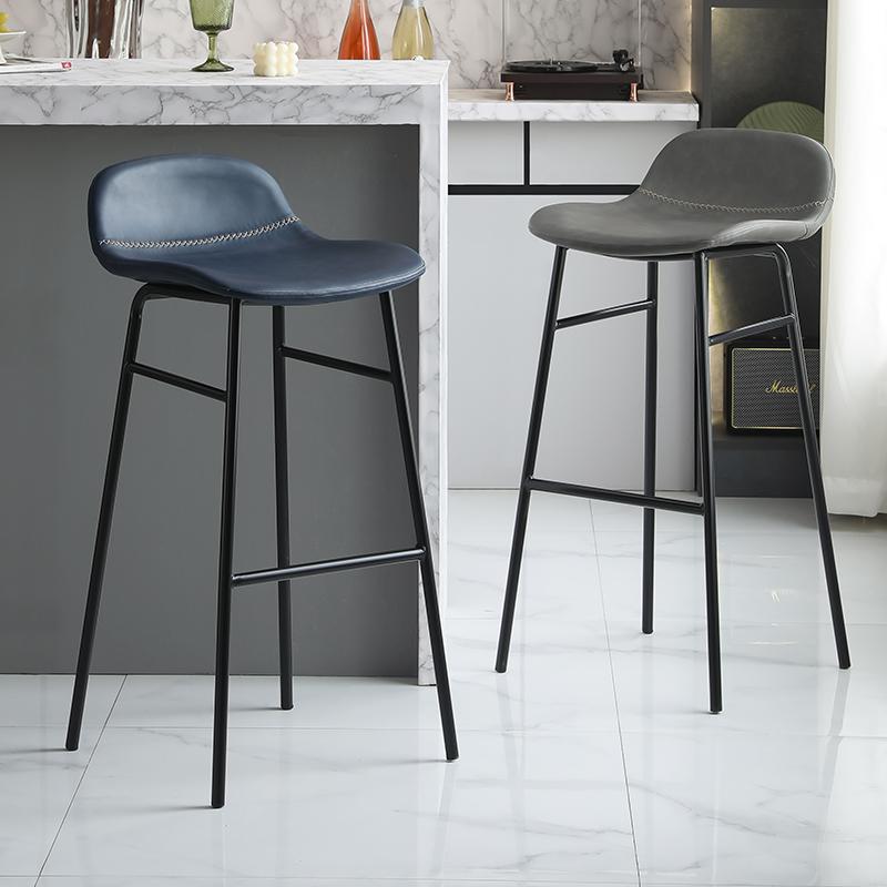 北欧吧台椅家用高凳子靠背前台椅子现代简约轻奢吧凳高脚凳酒吧椅