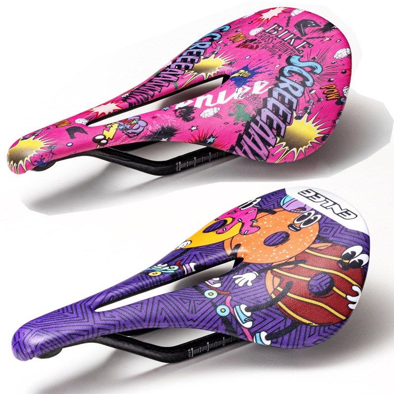 自行车碳纤维坐垫 超轻公路山地车舒适座包骑行座V垫中空透气鞍座