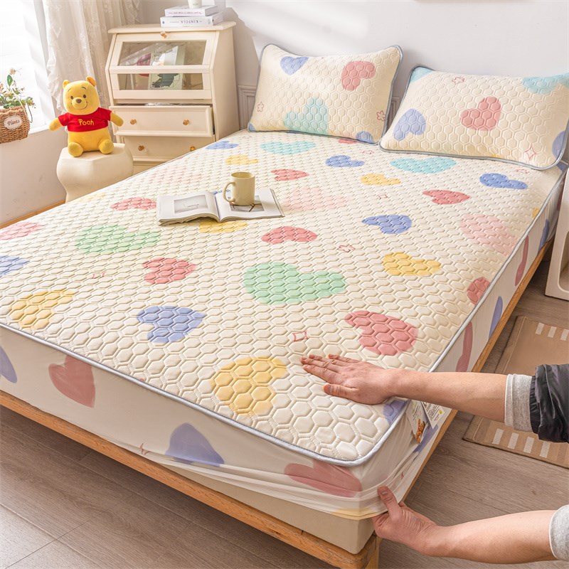 夏季乳胶床垫凉h席单件床笠罩冰丝席子2024新款可机洗可折叠冰感