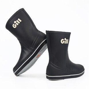 中筒平底防滑游艇靴男士帆船鞋出海海钓雨鞋夹板防水靴耐磨舒适