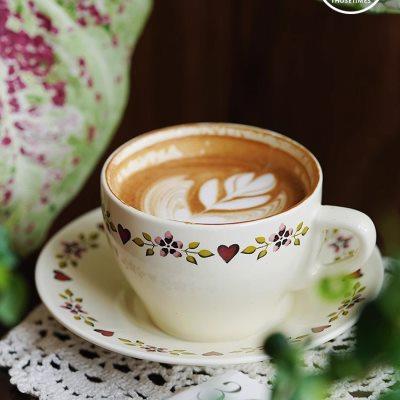 咖啡杯碟碎花精致田园风陶瓷下午茶餐具套点心盘餐盘咖啡杯子套装
