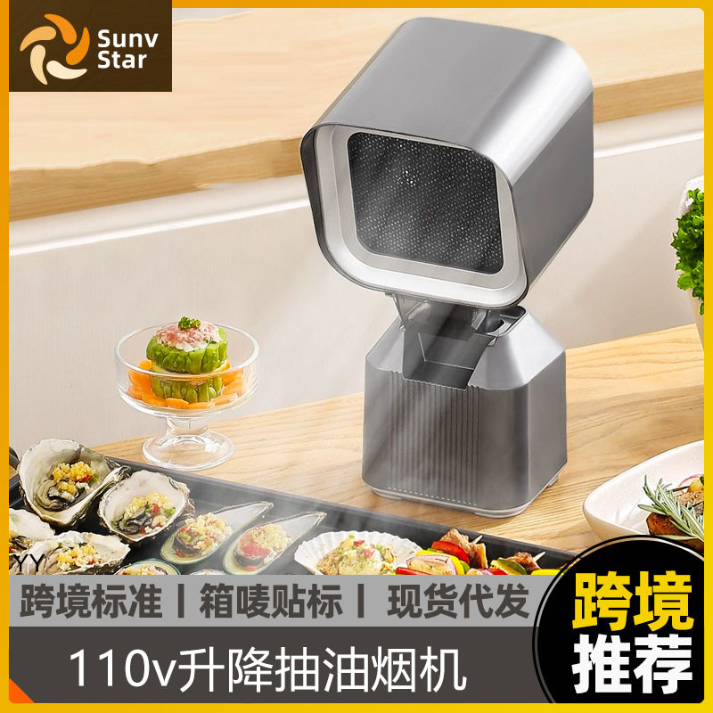 跨境欧美规桌面迷你抽油烟机家用小型可升降烧烤烤肉火锅吸油烟机