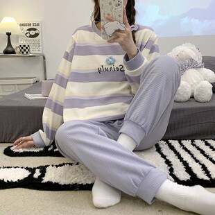 怀孕产后哺乳衣喂奶家居服大码 春秋季 月子服套装 孕妇睡衣纯棉夏季