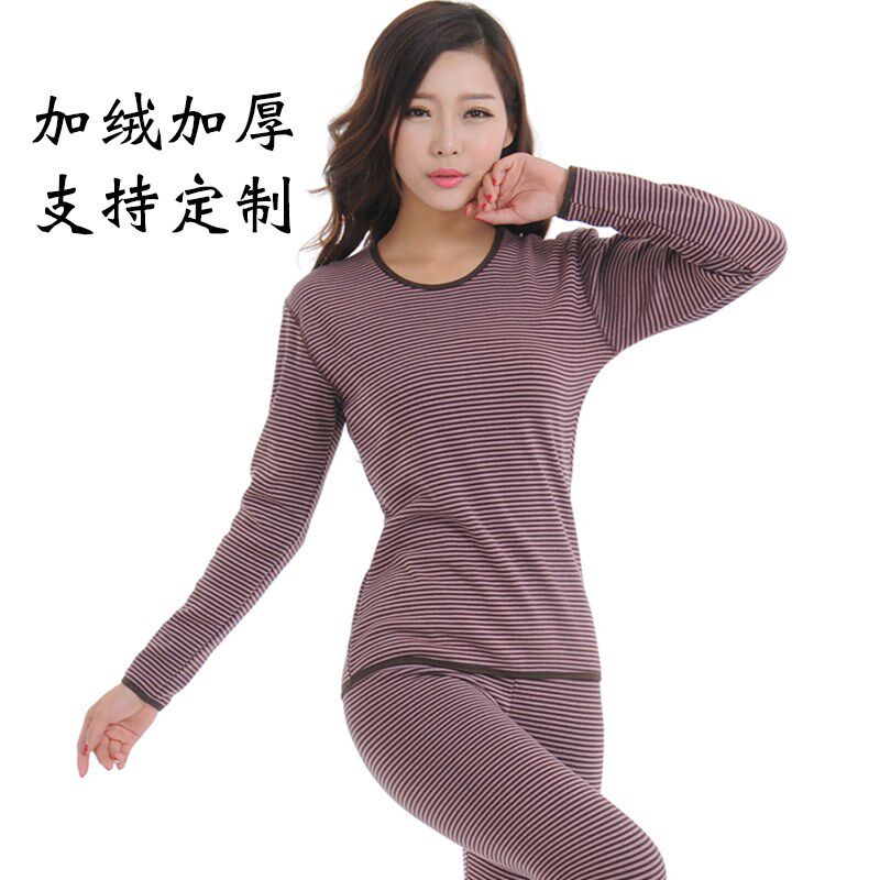 女士保暖内衣女加绒加q厚套装冬保暖套装