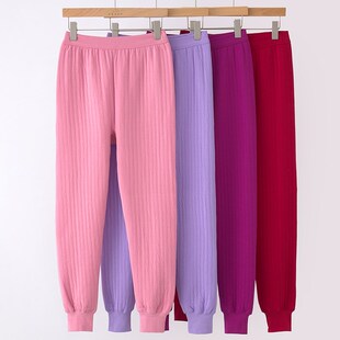 棉毛线裤 长裤 三层夹棉高腰纯棉加厚衬裤 秋冬中老年女士妈妈保暖裤