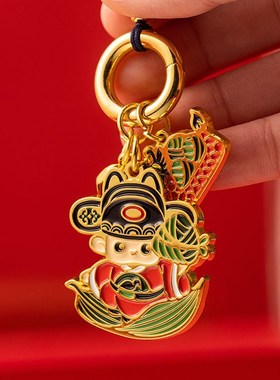 朱炳仁铜 状元及举高棕锦鲤附体纵横考场系列挂件钥匙扣包挂