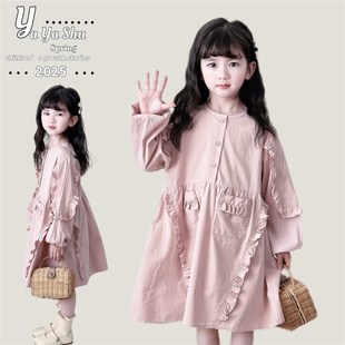 2025新款春装女童公主连衣裙棉布裙子娃娃裙3-8岁女孩秋天衣服