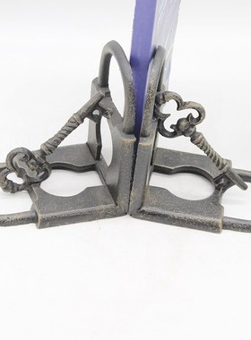 欧式铸铁钥匙和锁书挡家居复古创意工艺品办公室书立书靠个性送礼