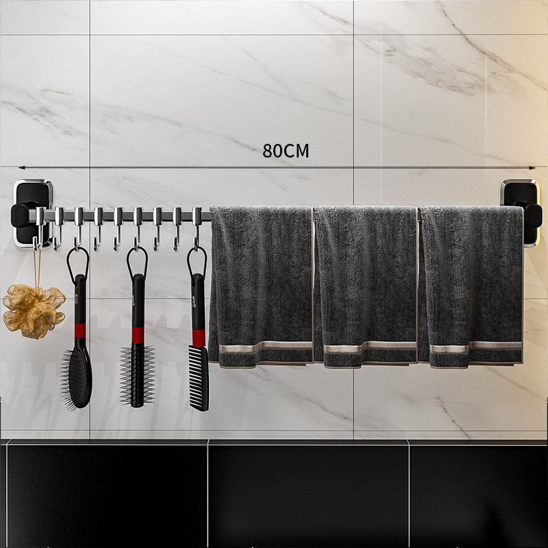 免打孔厨房挂钩架挂杆壁挂多功能厨具挂架勺子铲子置物架收纳