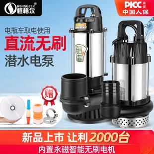 恒格尔12V24V48V60V直流潜水泵高扬程家用电瓶车抽水泵农用抽水机