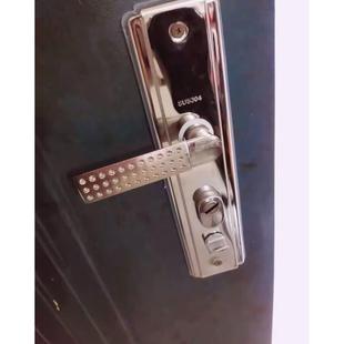 木门把手面板家用通用型锁具锁芯大铁门锁手柄 不锈钢防盗门锁套装