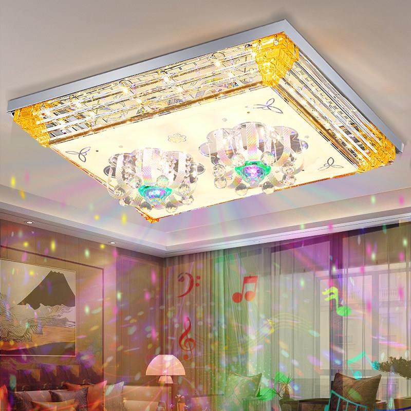 矩形蓝牙音乐Ktv客厅大灯Led彩色水晶声控吸顶灯休闲家庭卧室灯,家装灯饰光源,餐厅/卧室/书房吸顶灯,淘宝优惠券,粉丝福利购,淘宝优惠卷