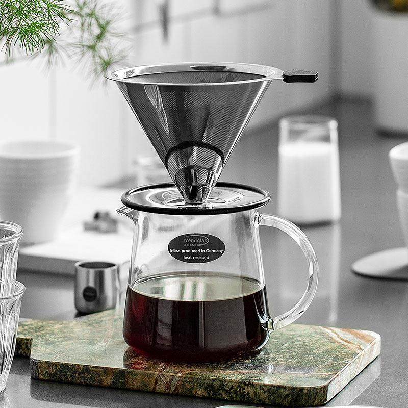 德国Trendglas Jena不锈钢滤网咖啡过滤器免滤纸滴漏手冲V60滤杯,餐饮具,咖啡壶,淘宝优惠券,粉丝福利购,淘宝优惠卷