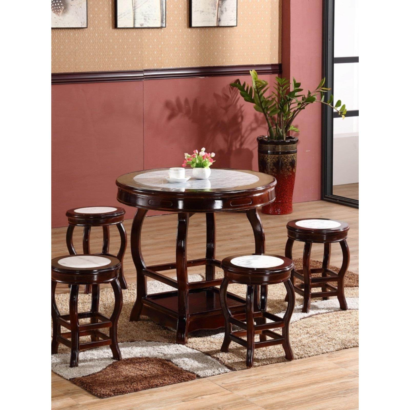 古董实木拉面餐厅凉茶甜品大理石快餐小吃店桌椅圆桌餐厅圆桌组合,住宅家具,大理石餐桌,淘宝优惠券,粉丝福利购,淘宝优惠卷