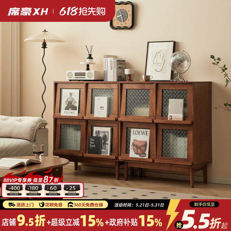 餐柜实木柜子收纳柜边柜靠墙一体杂物柜客厅置物柜茶水柜小边柜