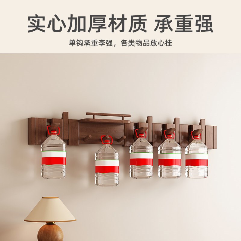 实木钢琴键挂衣架入户门装饰挂钩墙上壁挂创意玄关进门挂钥匙收纳