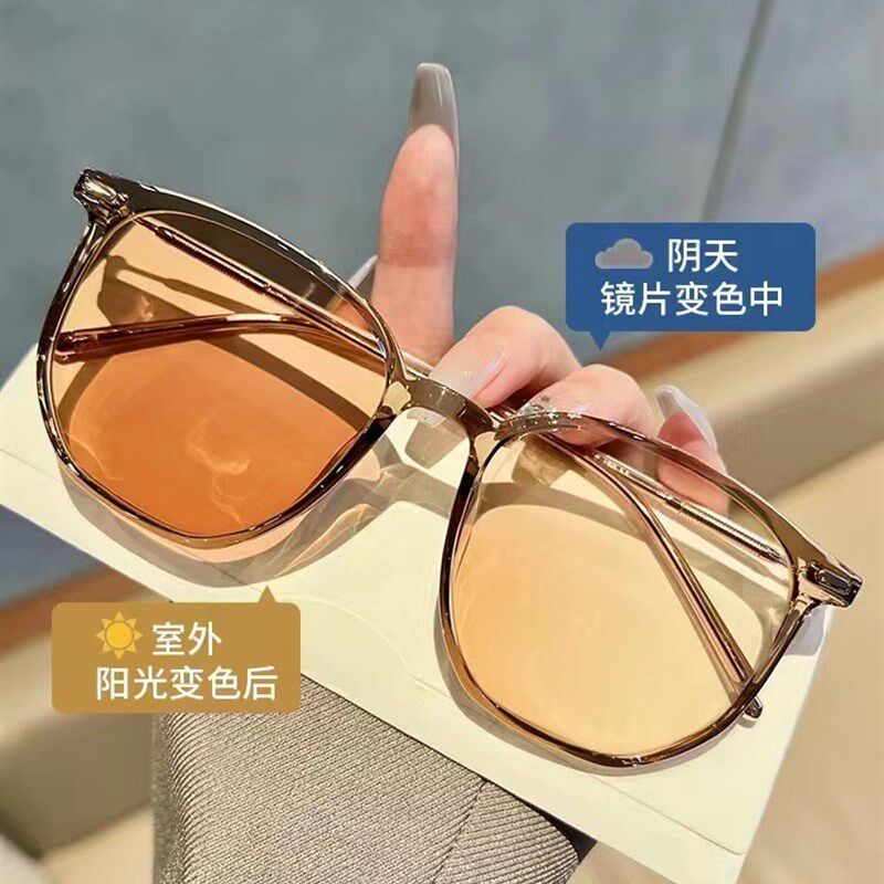 眼睛术后防护眼镜激光飞秒手术后感光变色防紫外线防蓝光平光镜女