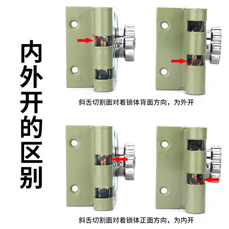 防盗入户门老虎锁木门铁门折叠门老式虎齿外装门锁c级锁芯防盗锁