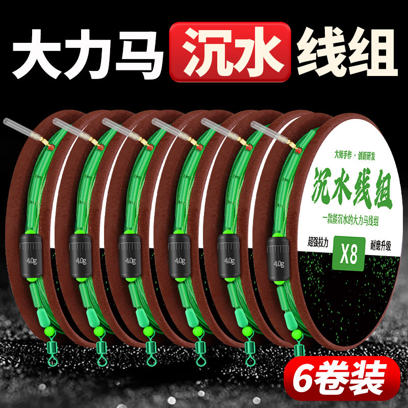 进口台钓线组大力马全套装主线成品绑好鲫鱼大马力竞技子线pe线组