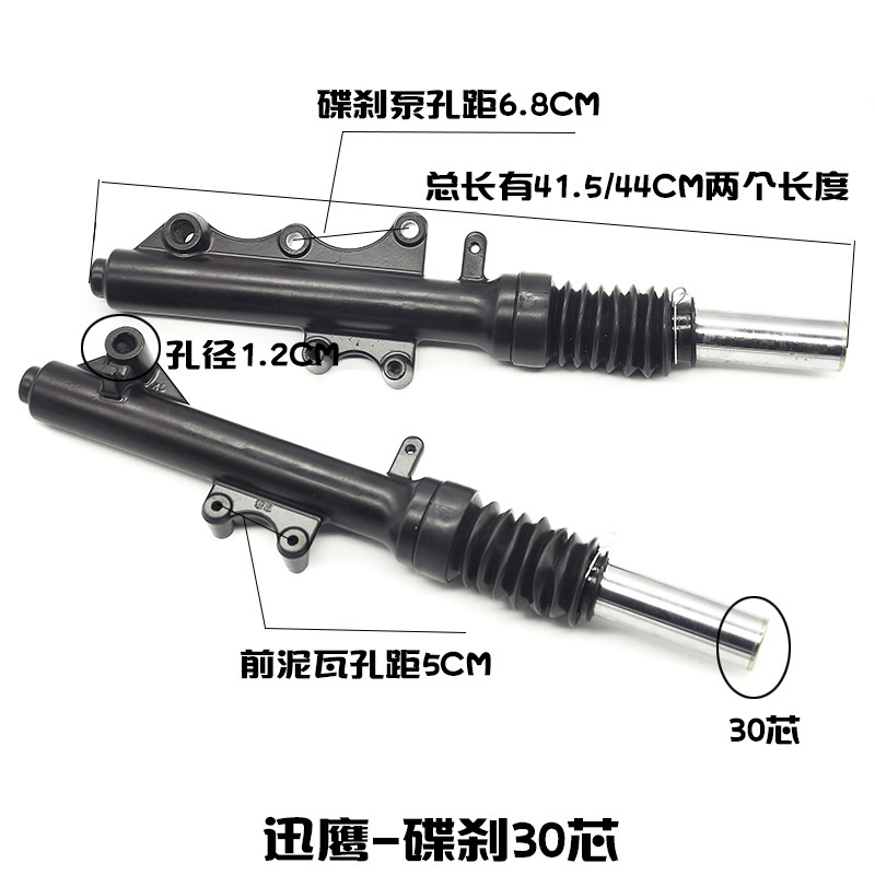 踏板车电动车125迅鹰尚领摩托车前减震器27 30芯碟刹前避震器前叉