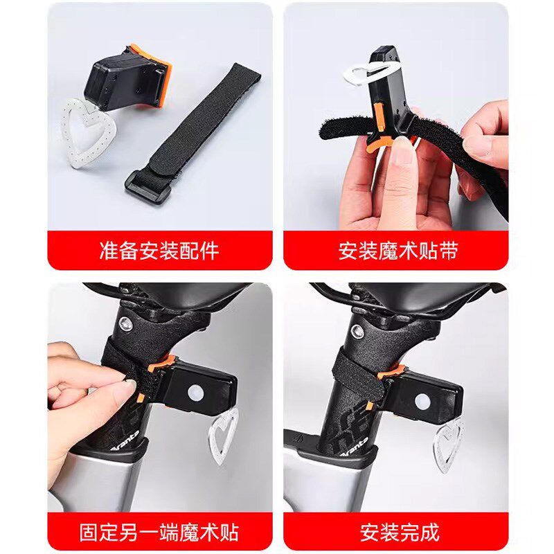 山地自行车爱心尾灯可充电公路单车骑行尾灯儿童自行车装饰警示灯