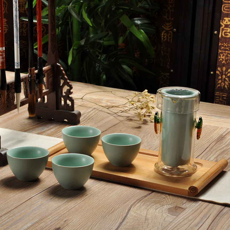 汝瓷红茶泡茶器哨子汝窑茶壶茶杯耐热玻璃陶瓷功夫茶具绿茶冲茶器
