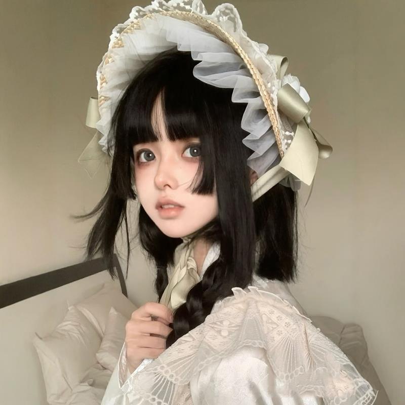 公主切假发黑长直水母头lolita姬发全头套女万圣节二次元日常日系