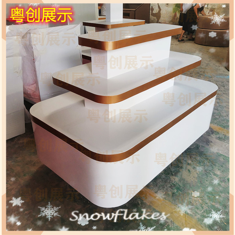 商场中岛展示柜化妆品促销台鞋子展示架文具货架货架母婴店展示台