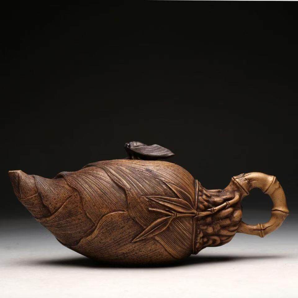 清仓回流老紫砂壶宜兴老壶陈鸣远全手工制作 竹笋壶西施石瓢茶壶