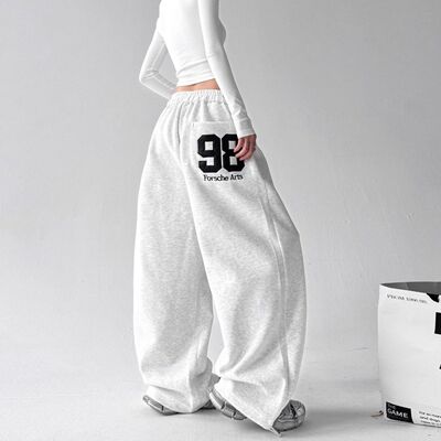 嘻哈灰色hiphop美式爵士jzza跳舞裤子宽松休闲运动裤卫裤阔腿长裤