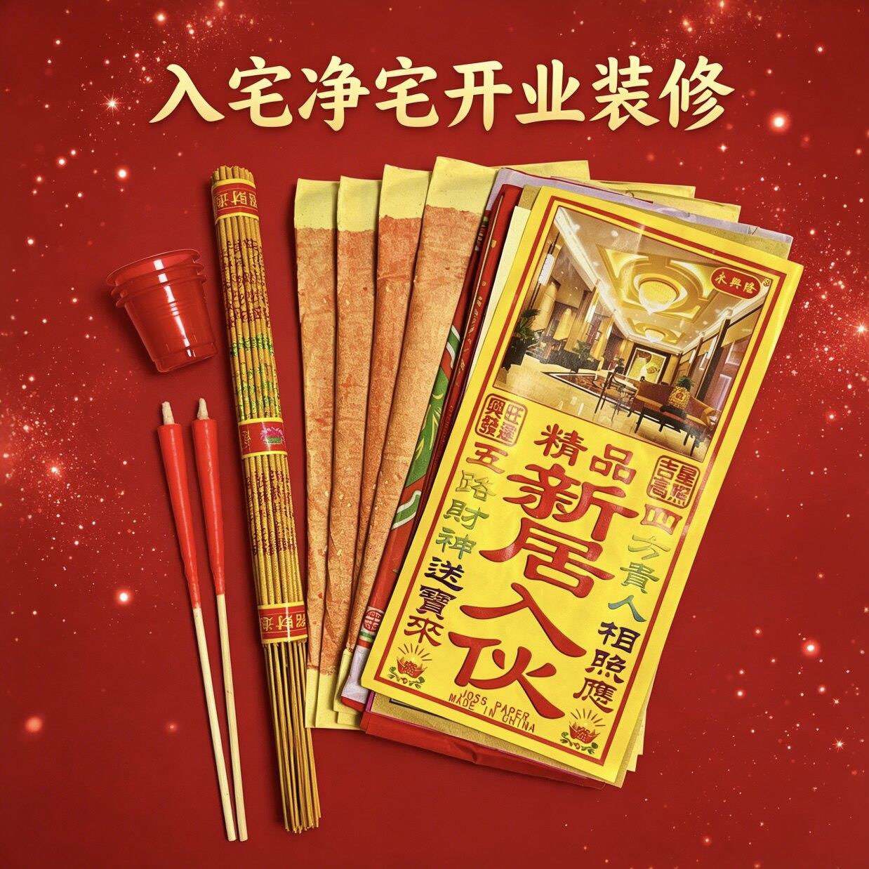 乔迁新居搬家入宅净宅拜四角搬迁装修开工仪式公司开张业全套用品